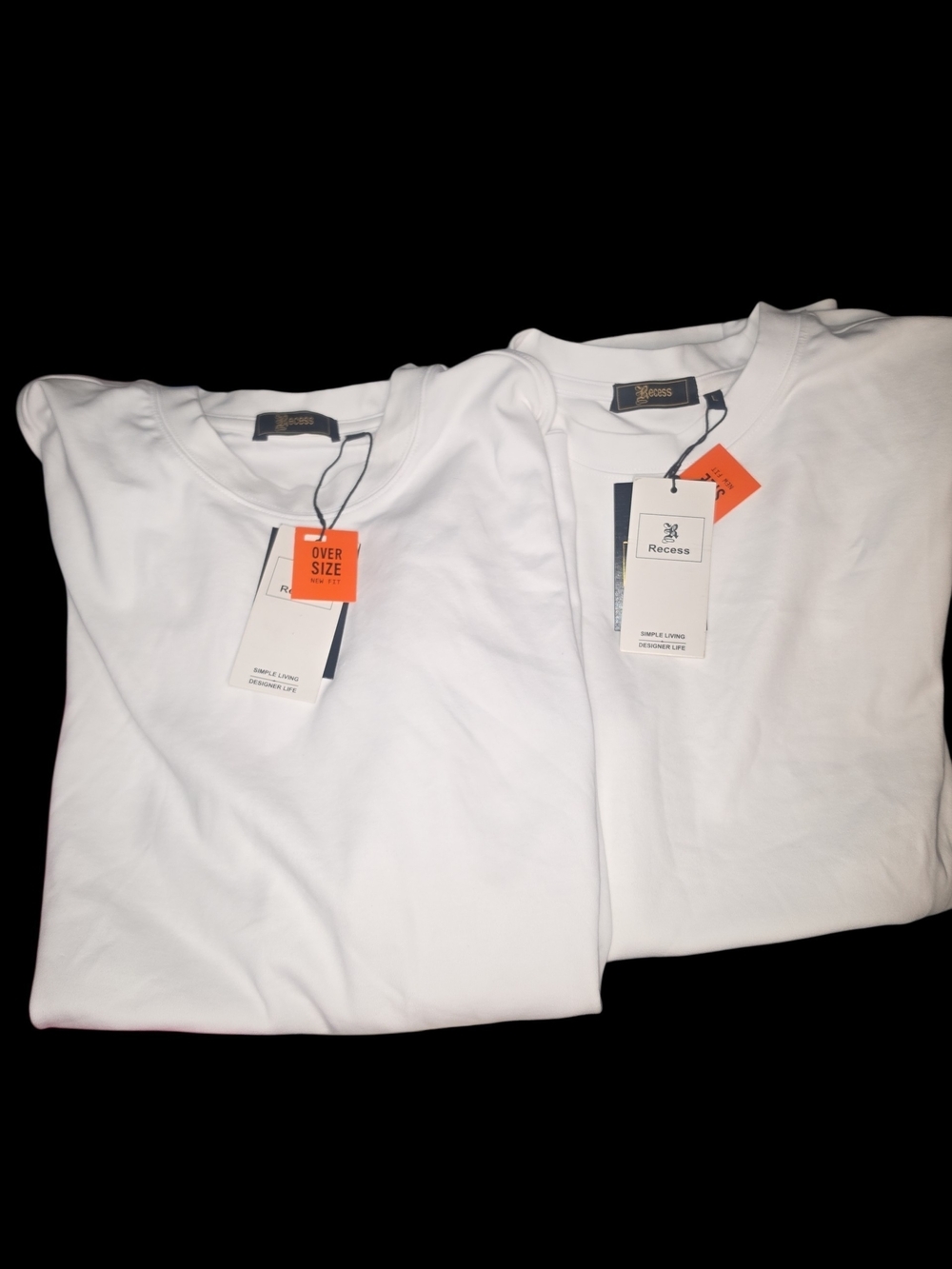 Lot of 2 NWT Recess Men’s Oversized Tee White Size Large Streetwear Bundle